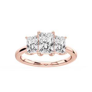 Lola Radiant Lab Grown Diamond Three Stone Engagement Ring