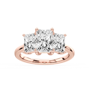 Lola Radiant Lab Grown Diamond Three Stone Engagement Ring