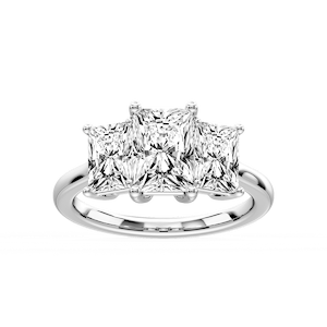 Lola Radiant Lab Grown Diamond Three Stone Engagement Ring