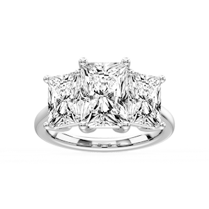 Lola Radiant Lab Grown Diamond Three Stone Engagement Ring