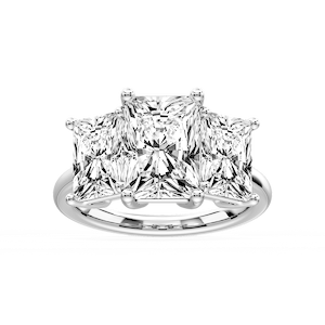 Lola Radiant Lab Grown Diamond Three Stone Engagement Ring