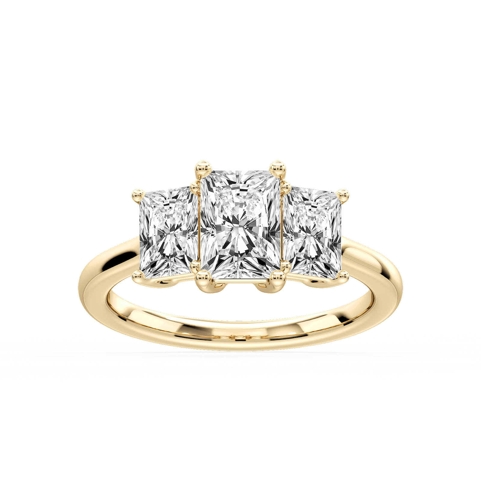 Lola Radiant Lab Grown Diamond Three Stone Engagement Ring