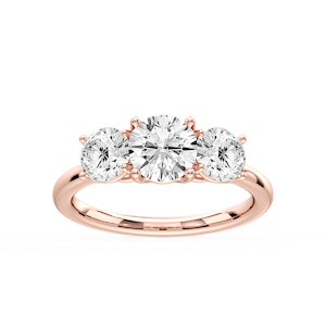 Lola Round Lab Grown Diamond Three Stone Engagement Ring