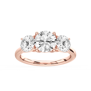 Lola Round Lab Grown Diamond Three Stone Engagement Ring
