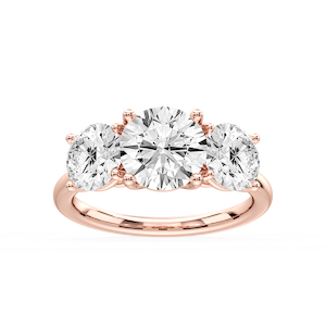 Lola Round Lab Grown Diamond Three Stone Engagement Ring