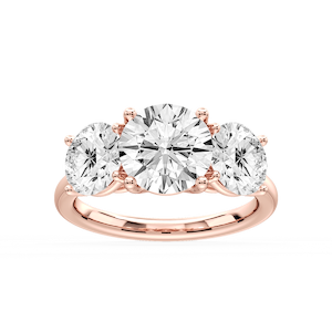 Lola Round Lab Grown Diamond Three Stone Engagement Ring