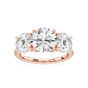 Lola Round Lab Grown Diamond Three Stone Engagement Ring