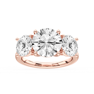 Lola Round Lab Grown Diamond Three Stone Engagement Ring