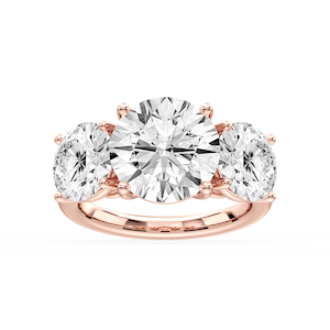 Lola Round Lab Grown Diamond Three Stone Engagement Ring