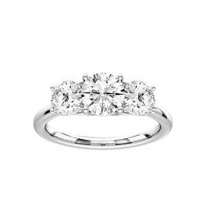 Lola Round Lab Grown Diamond Three Stone Engagement Ring