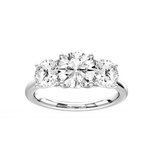 Lola Round Lab Grown Diamond Three Stone Engagement Ring