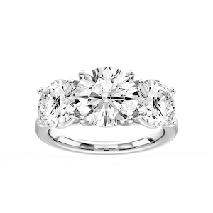 Lola Round Lab Grown Diamond Three Stone Engagement Ring