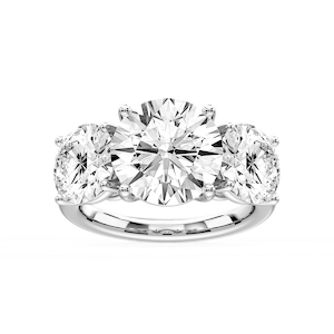 Lola Round Lab Grown Diamond Three Stone Engagement Ring