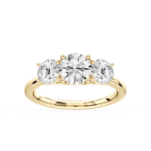 Lola Round Lab Grown Diamond Three Stone Engagement Ring