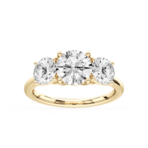 Lola Round Lab Grown Diamond Three Stone Engagement Ring