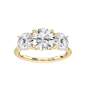 Lola Round Lab Grown Diamond Three Stone Engagement Ring