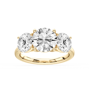 Lola Round Lab Grown Diamond Three Stone Engagement Ring