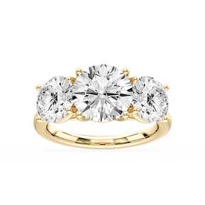 Lola Round Lab Grown Diamond Three Stone Engagement Ring