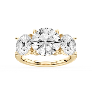 Lola Round Lab Grown Diamond Three Stone Engagement Ring