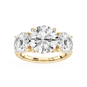 Lola Round Lab Grown Diamond Three Stone Engagement Ring