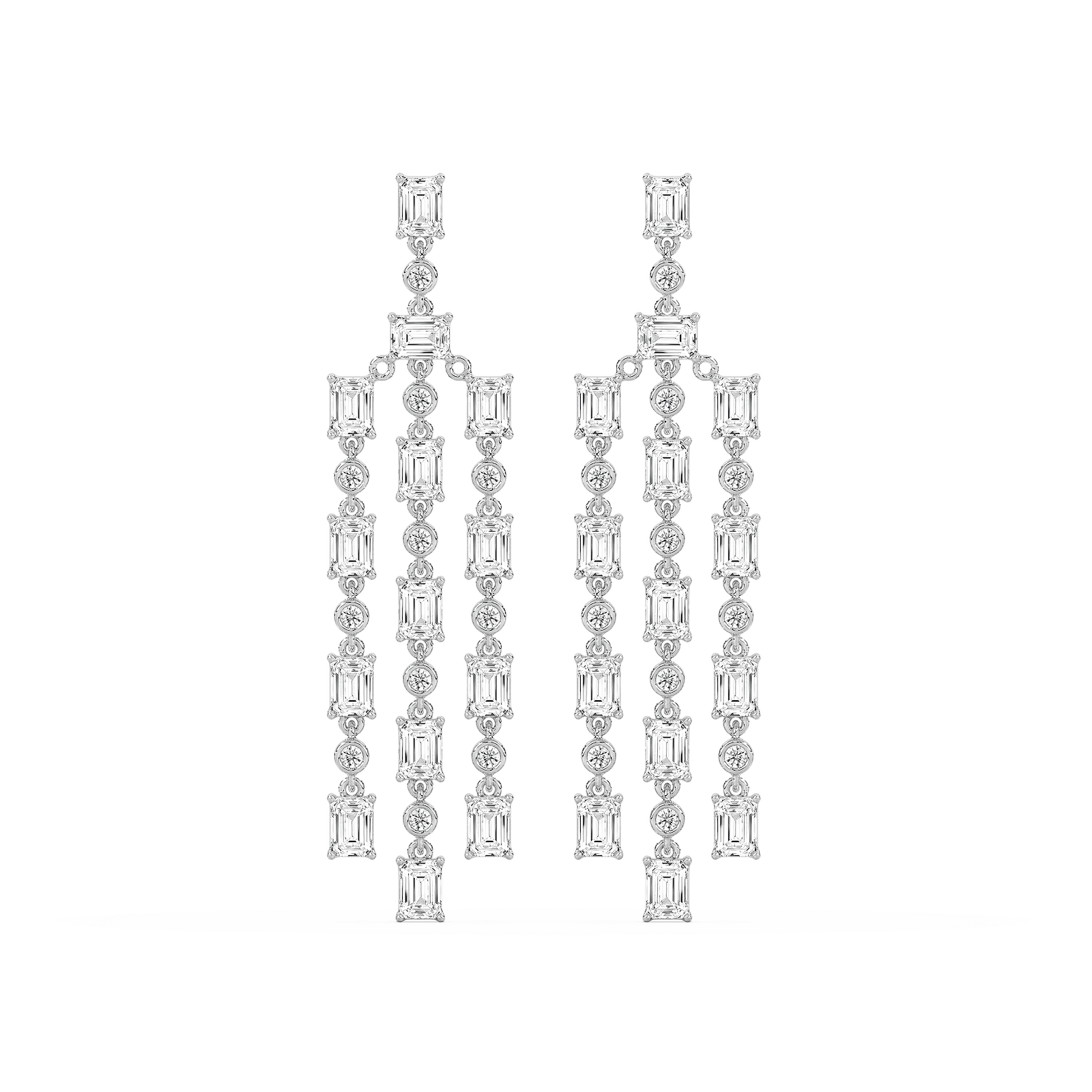6 ¹⁄₅ ctw Lab Grown Diamond Long Geometric Drop Earrings