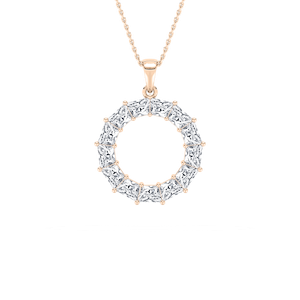 3 ¼ ctw Trapezoid Lab Grown Diamond Looking Glass Circle Pendant - 18 Inches