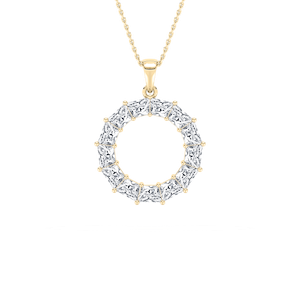 3 ¼ ctw Trapezoid Lab Grown Diamond Looking Glass Circle Pendant - 18 Inches
