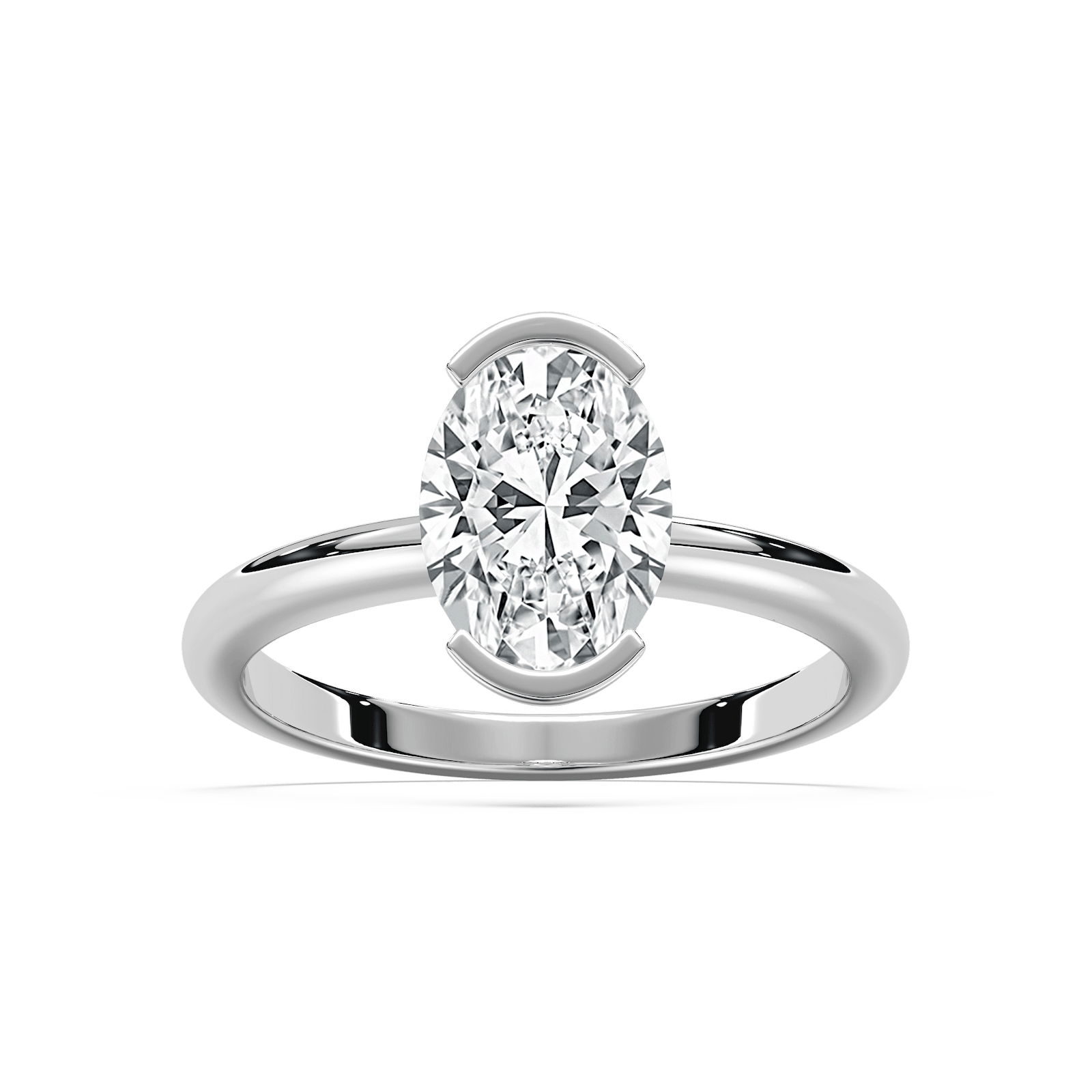 Louisa Semi Bezel Engagement Ring in Rose Gold