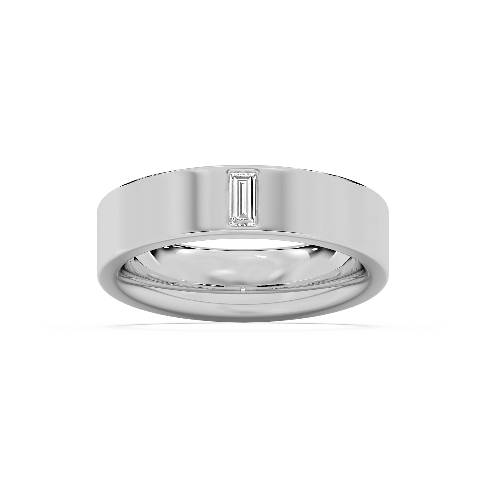 Lucas Flat Edge Finish Band in Rose Gold
