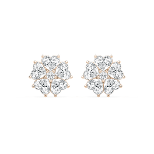 8 ctw Lab Grown Diamond Lucky Heart Stud Earrings
