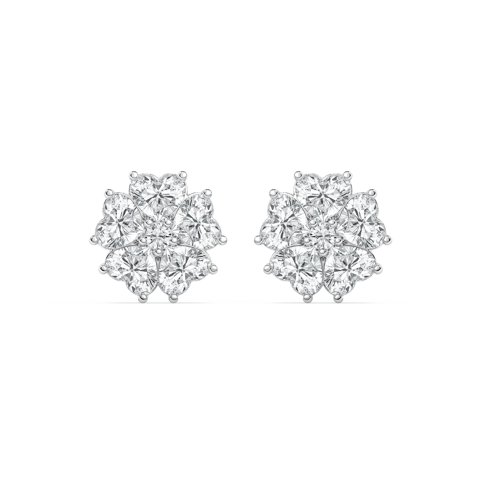 Lucky Heart Stud Earrings in 14K Rose Gold