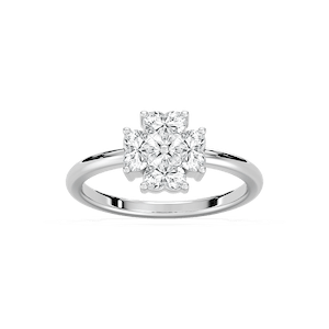 1 ctw Heart Lab Grown Diamond Clover Lucky in Love Ring