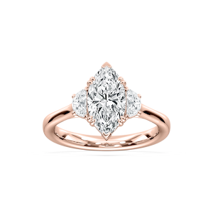 Luna 2 ½ ctw Marquise Lab Grown Diamond Half Moon Double Prong Engagement Ring