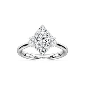 Luna 2 ½ ctw Marquise Lab Grown Diamond Half Moon Double Prong Engagement Ring