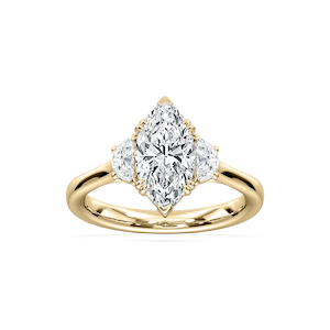 Luna 2 ½ ctw Marquise Lab Grown Diamond Half Moon Double Prong Engagement Ring
