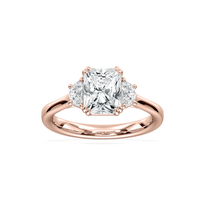 Luna 2 ½ ctw Radiant Lab Grown Diamond Half Moon Double Prong Engagement Ring