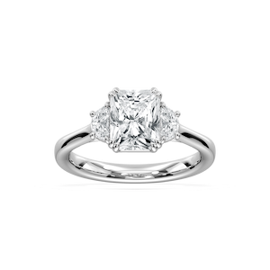 Luna 2 ½ ctw Radiant Lab Grown Diamond Half Moon Double Prong Engagement Ring