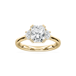 Luna 2 ½ ctw Radiant Lab Grown Diamond Half Moon Double Prong Engagement Ring