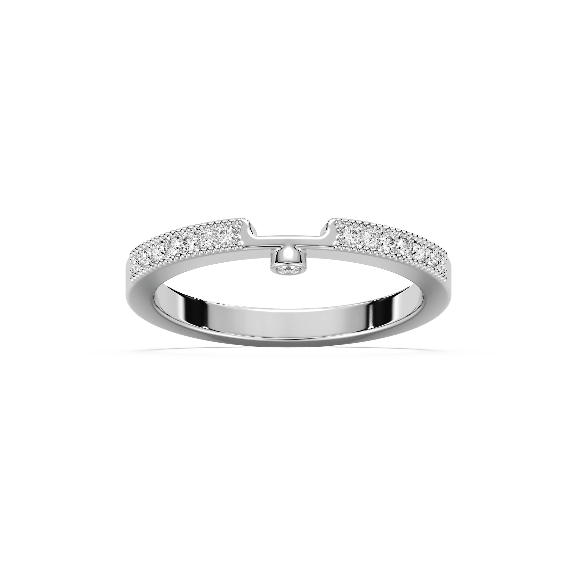 Tiffani 1/8 ctw Round Lab Grown Diamond Milgrain Curved Band