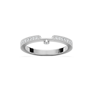 Tiffany 1/8 ctw Round Lab Grown Diamond Milgrain Curved Band