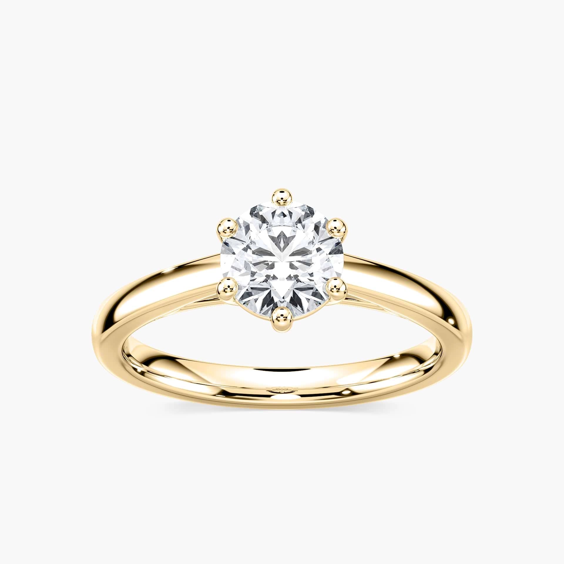 Lynn Round Lab Grown Diamond Six Prong Solitaire Engagement Ring