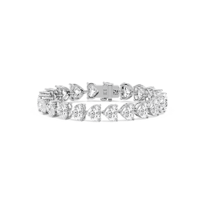 44 ctw Heart Lab Grown Diamond East West Tennis Bracelet  - 7 Inches