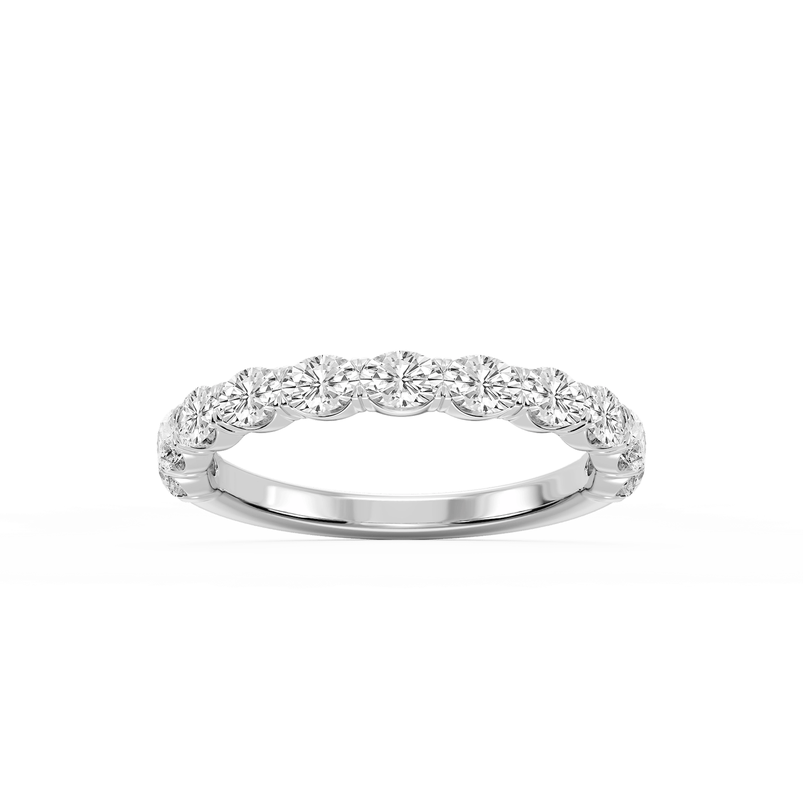 Mae Oval Lab Grown Diamond East West V-Prong Anniversary Band