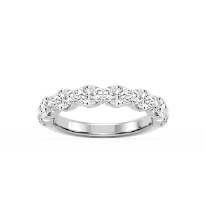 Mae Oval Lab Grown Diamond East West V-Prong Anniversary Band