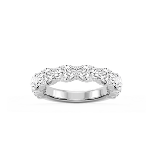 Mae Oval Lab Grown Diamond East West V-Prong Anniversary Band