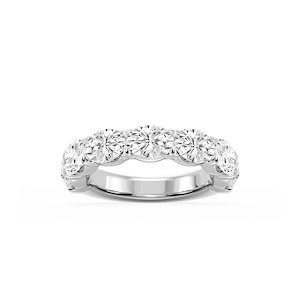 Mae Oval Lab Grown Diamond East West V-Prong Anniversary Band