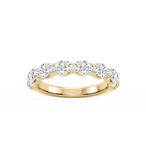 Mae Oval Lab Grown Diamond East West V-Prong Anniversary Band