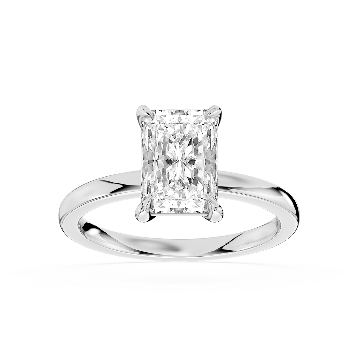 Maggie 1 ½ ctw Radiant Lab Grown Diamond Claw Prong Solitaire Engagement Ring