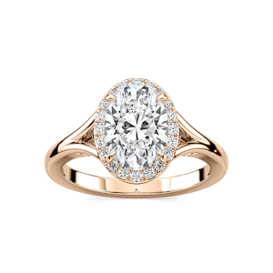 Maia Oval Lab Grown Diamond Split Shank Halo Engagement Ring