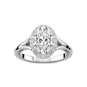 Maia Oval Lab Grown Diamond Split Shank Halo Engagement Ring
